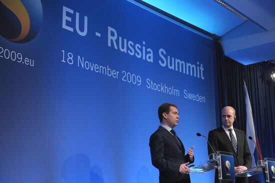 Dmitry Medvedev attends EU-Russia summit in in Stockholm