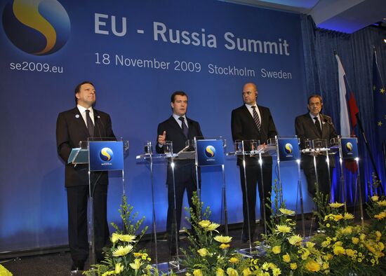 Dmitry Medvedev attends EU-Russia summit in Stockholm