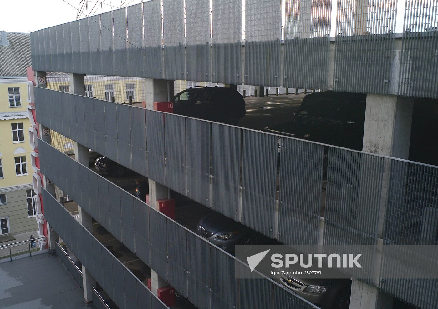 Seven-storied parking at Kaliningrad's Akropol mall