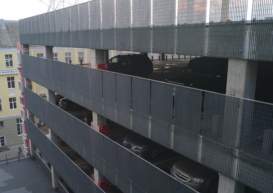 Seven-storied parking at Kaliningrad's Akropol mall