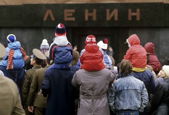 Moscovites at Vladimir Lenin's Mausoleum