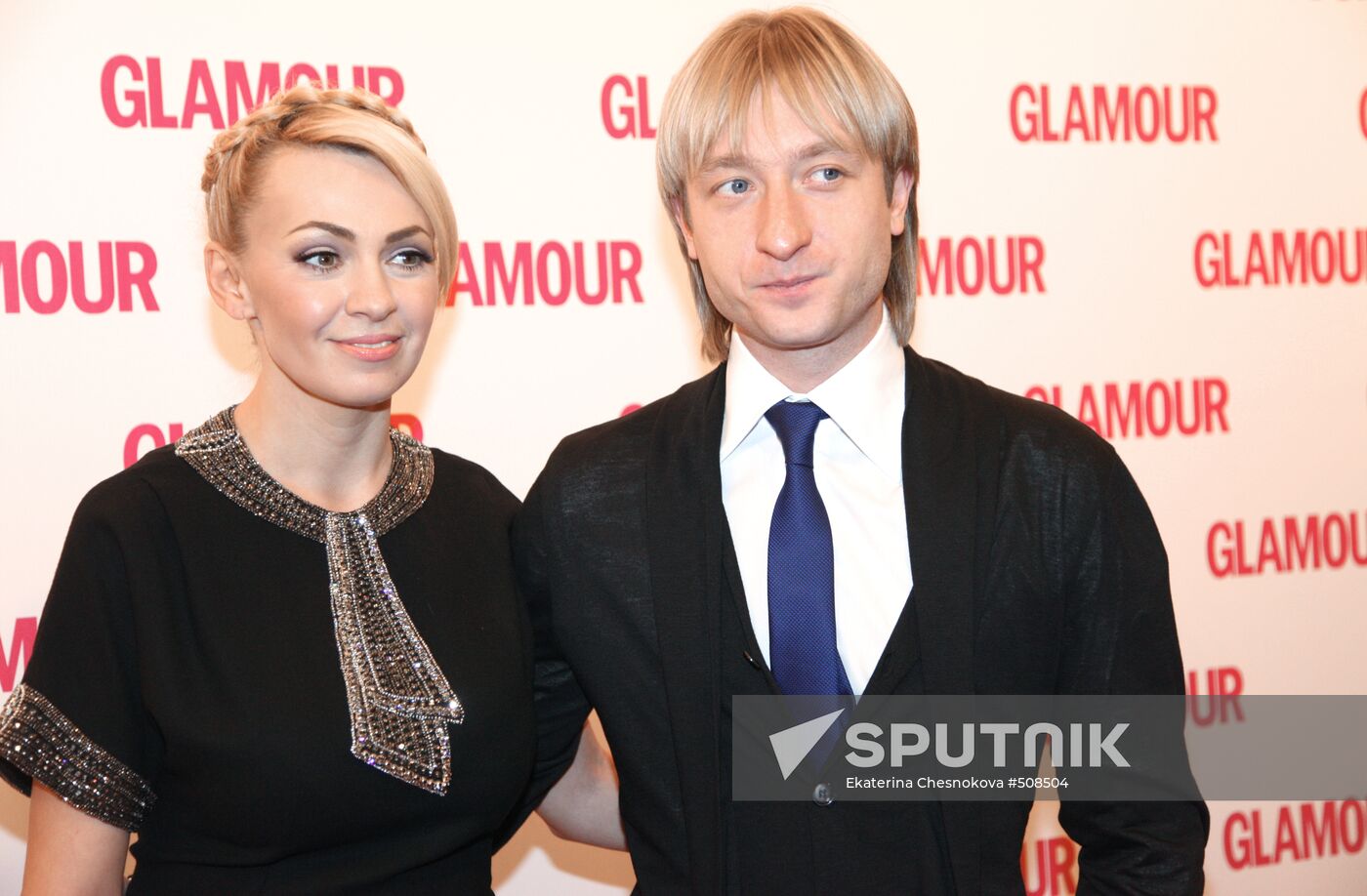 Producer Yana Rudkovskaya and figure skater Yevgeny Plushchenko