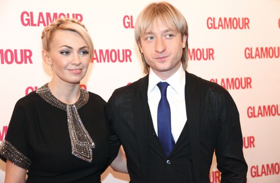 Producer Yana Rudkovskaya and figure skater Yevgeny Plushchenko