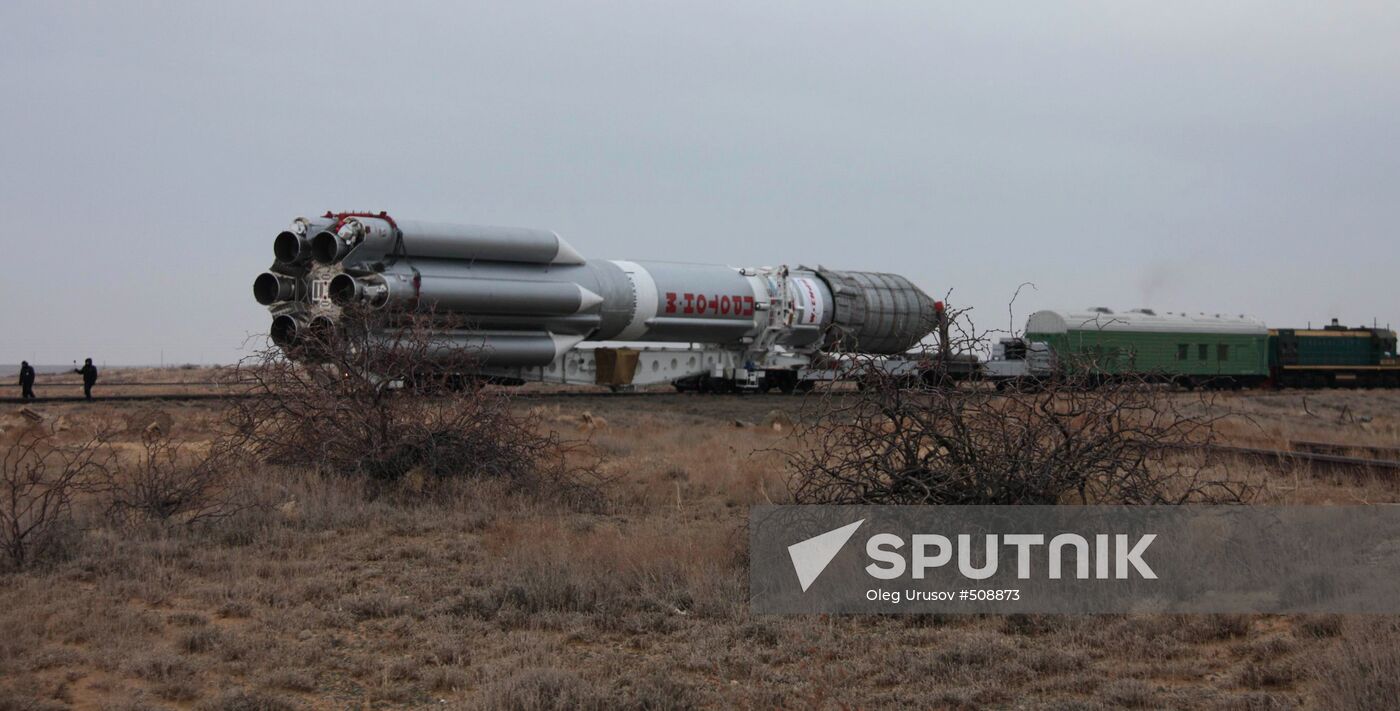 Proton-M space rocket rolled out to launch pad