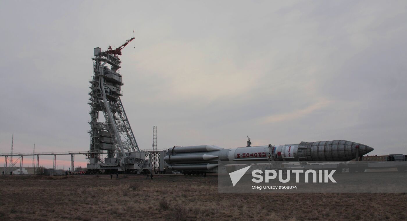 Proton-M space rocket rolled out to launch pad