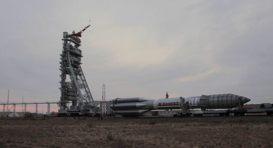 Proton-M space rocket rolled out to launch pad