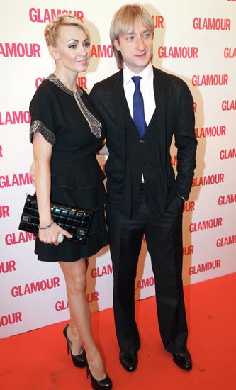 Producer Yana Rudkovskaya and figure skater Yevgeny Plyuschenko