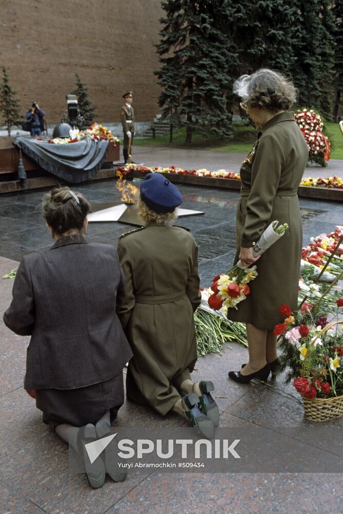 Victory Day. War Veterans at Eternal Flame