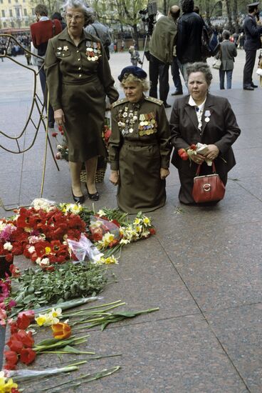 Victory Day. War Veterans at Eternal Flame