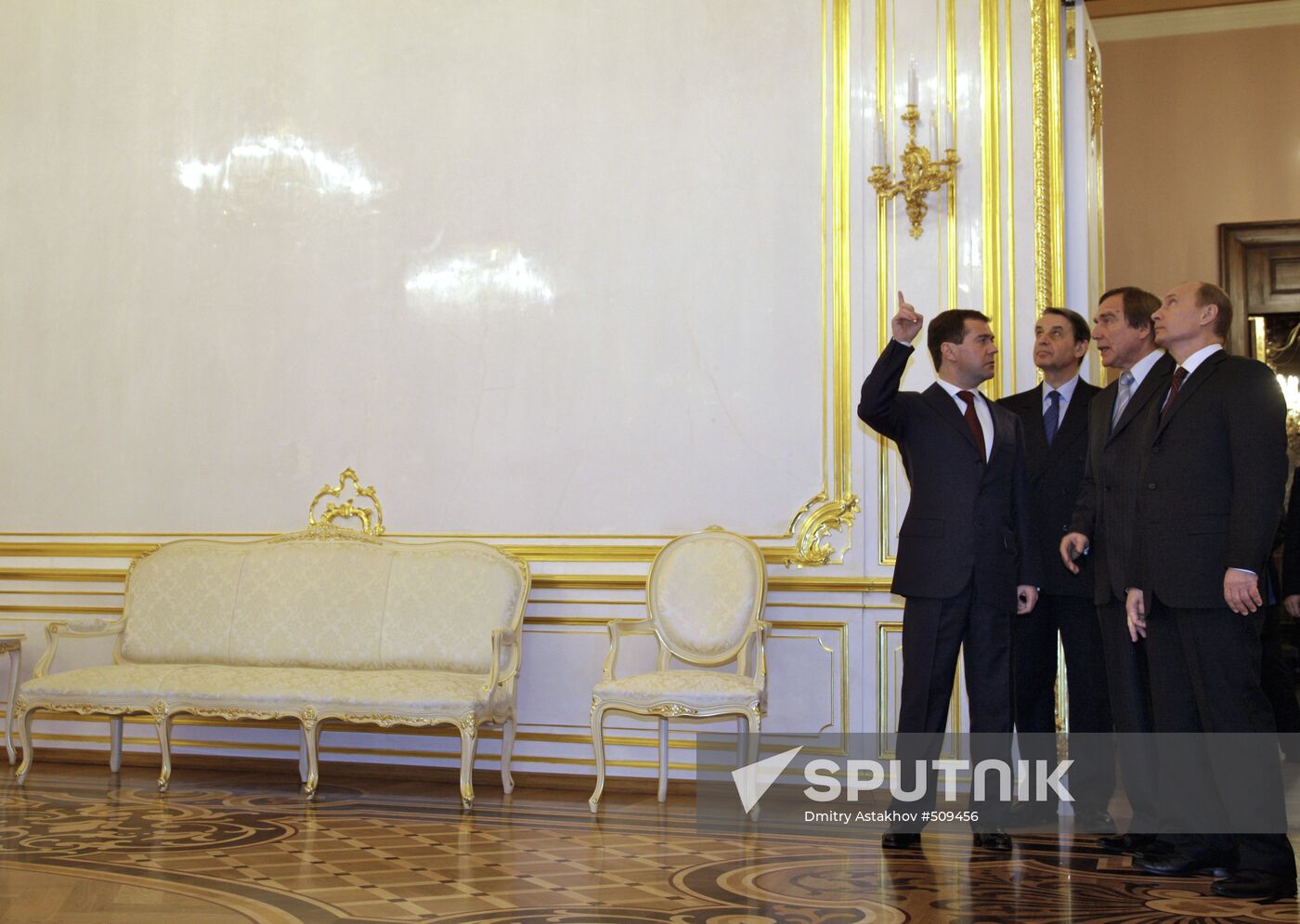 Dmitry Medvedev, Vladimir Putin at St. Petersburg House of Music