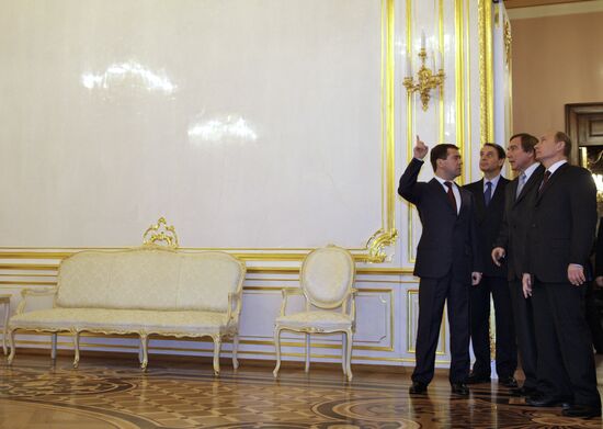 Dmitry Medvedev, Vladimir Putin at St. Petersburg House of Music