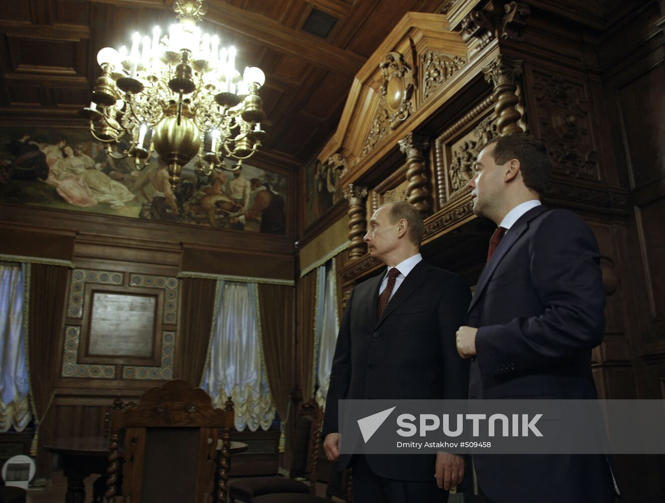 Dmitry Medvedev, Vladimir Putin at St. Petersburg House of Music