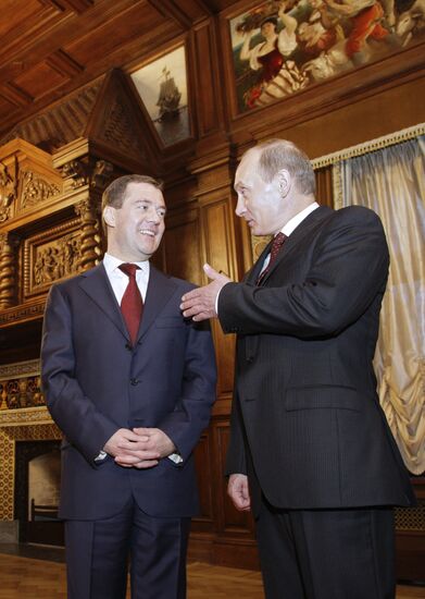 Dmitry Medvedev, Vladimir Putin at St. Petersburg House of Music