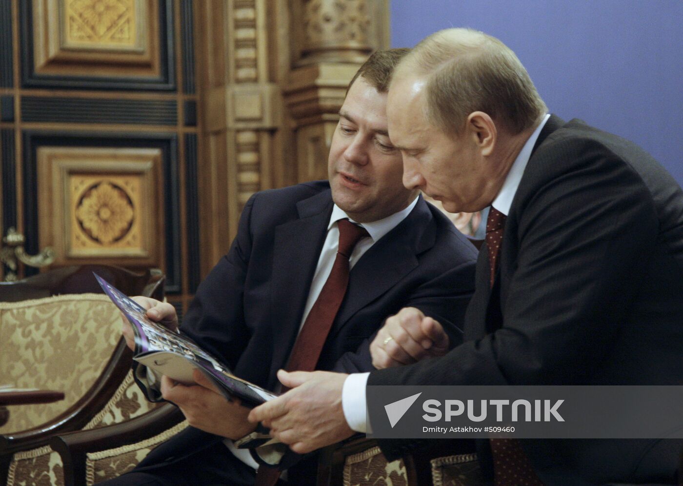 Dmitry Medvedev, Vladimir Putin at St. Petersburg House of Music