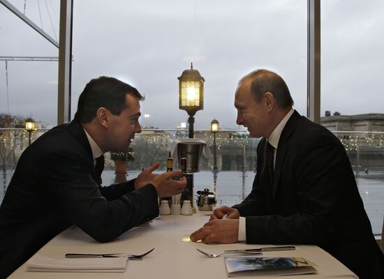 Dmitry Medvedev and Vladimir Putin