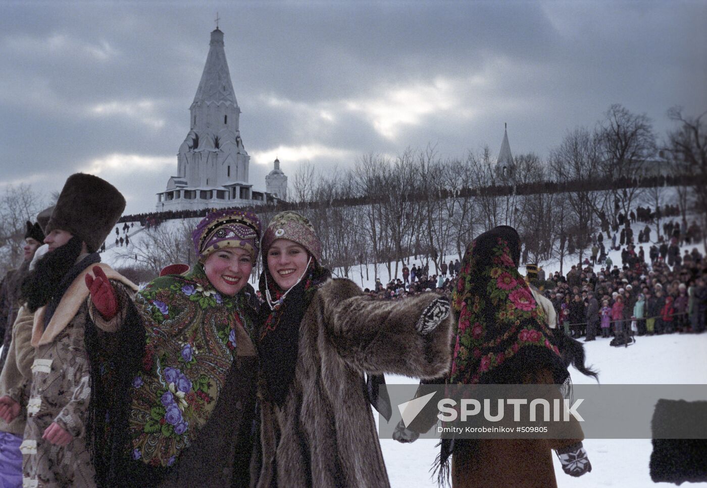 Young women during Maslenitsa celebration