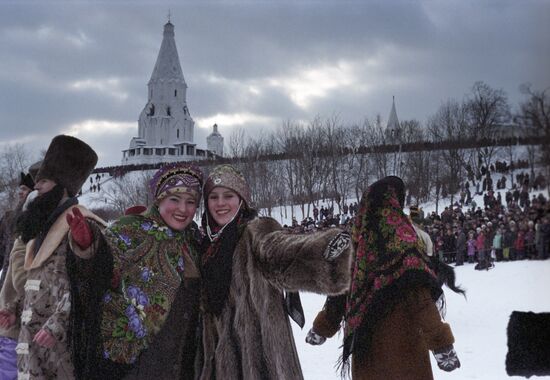 Young women during Maslenitsa celebration