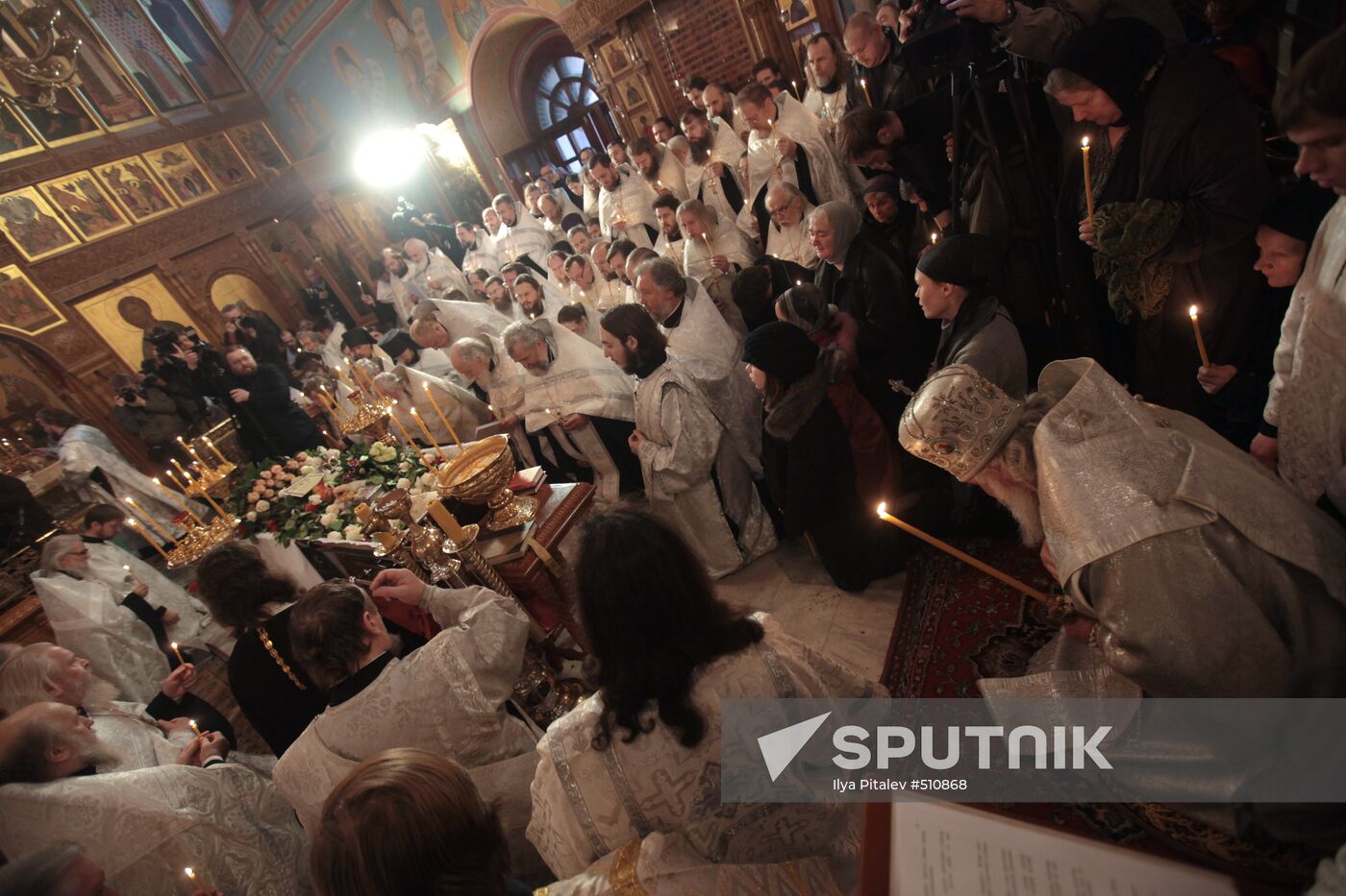 Funeral service for priest Daniil Sysoyev