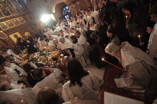 Funeral service for priest Daniil Sysoyev