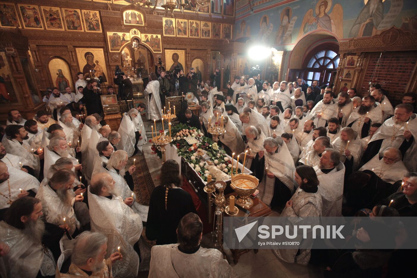 Funeral service for priest Daniil Sysoyev