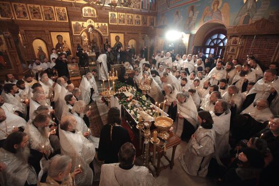 Funeral service for priest Daniil Sysoyev