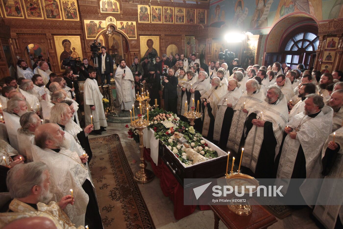 Funeral service for priest Daniil Sysoyev