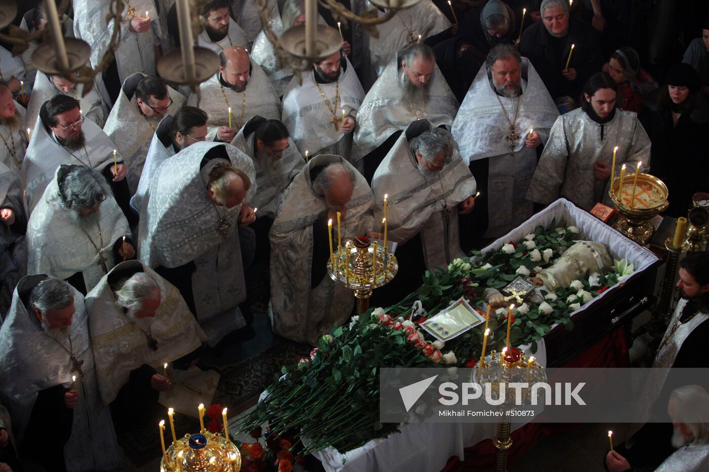 Funeral service for priest Daniil Sysoyev