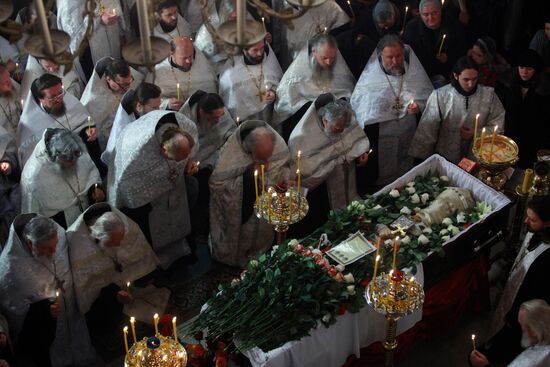 Funeral service for priest Daniil Sysoyev