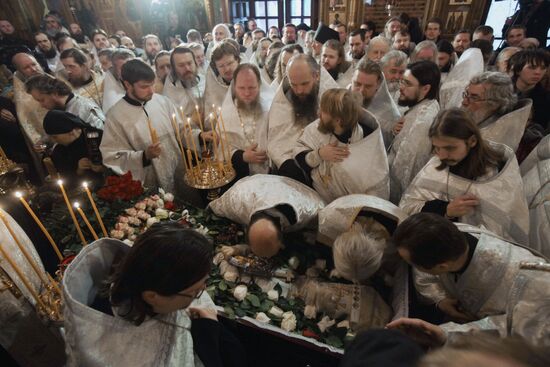 Funeral service for priest Daniil Sysoyev