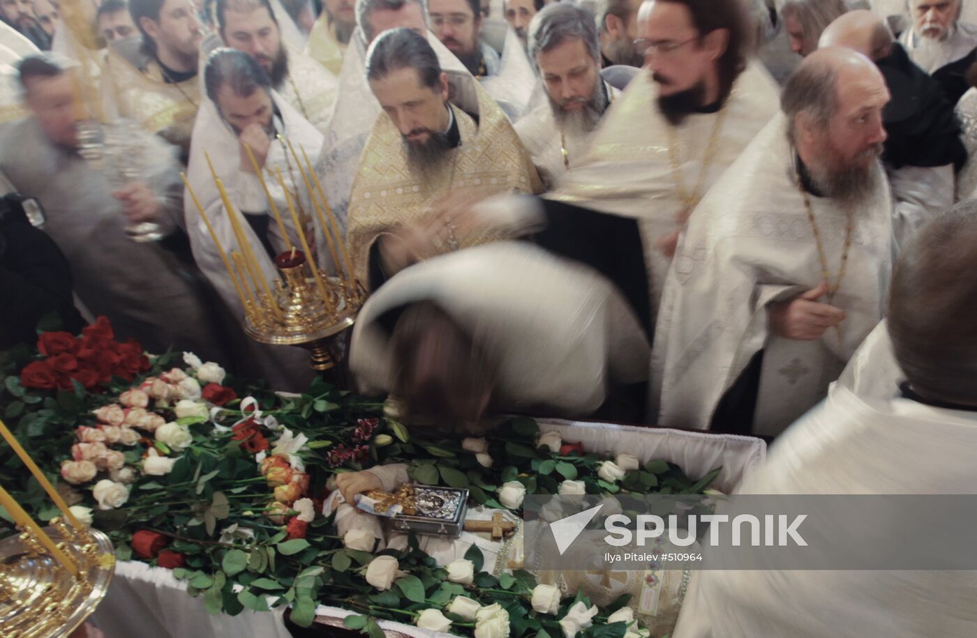 Funeral service for priest Daniil Sysoyev