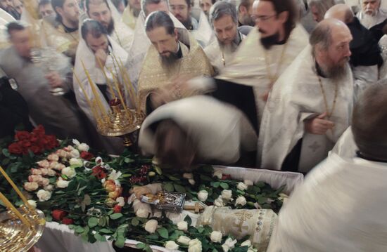 Funeral service for priest Daniil Sysoyev