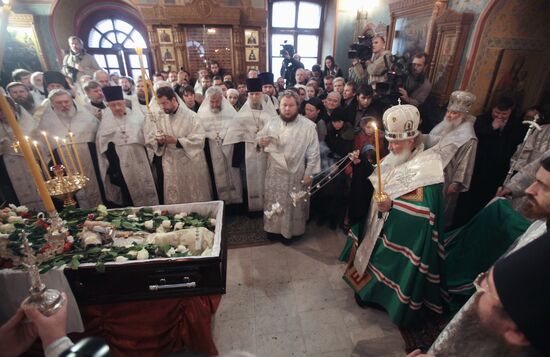 Funeral service for priest Daniil Sysoyev