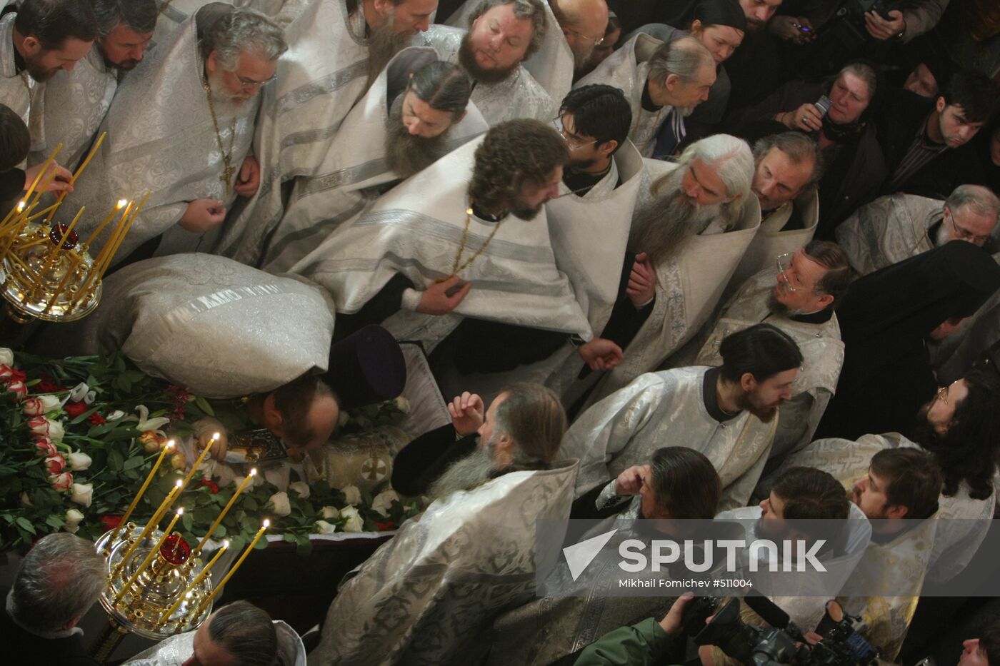 Funeral service for priest Daniil Sysoyev