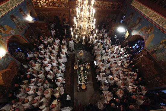 Funeral service for priest Daniil Sysoyev