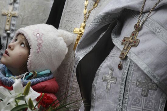 Funeral for priest Daniil Sysoyev