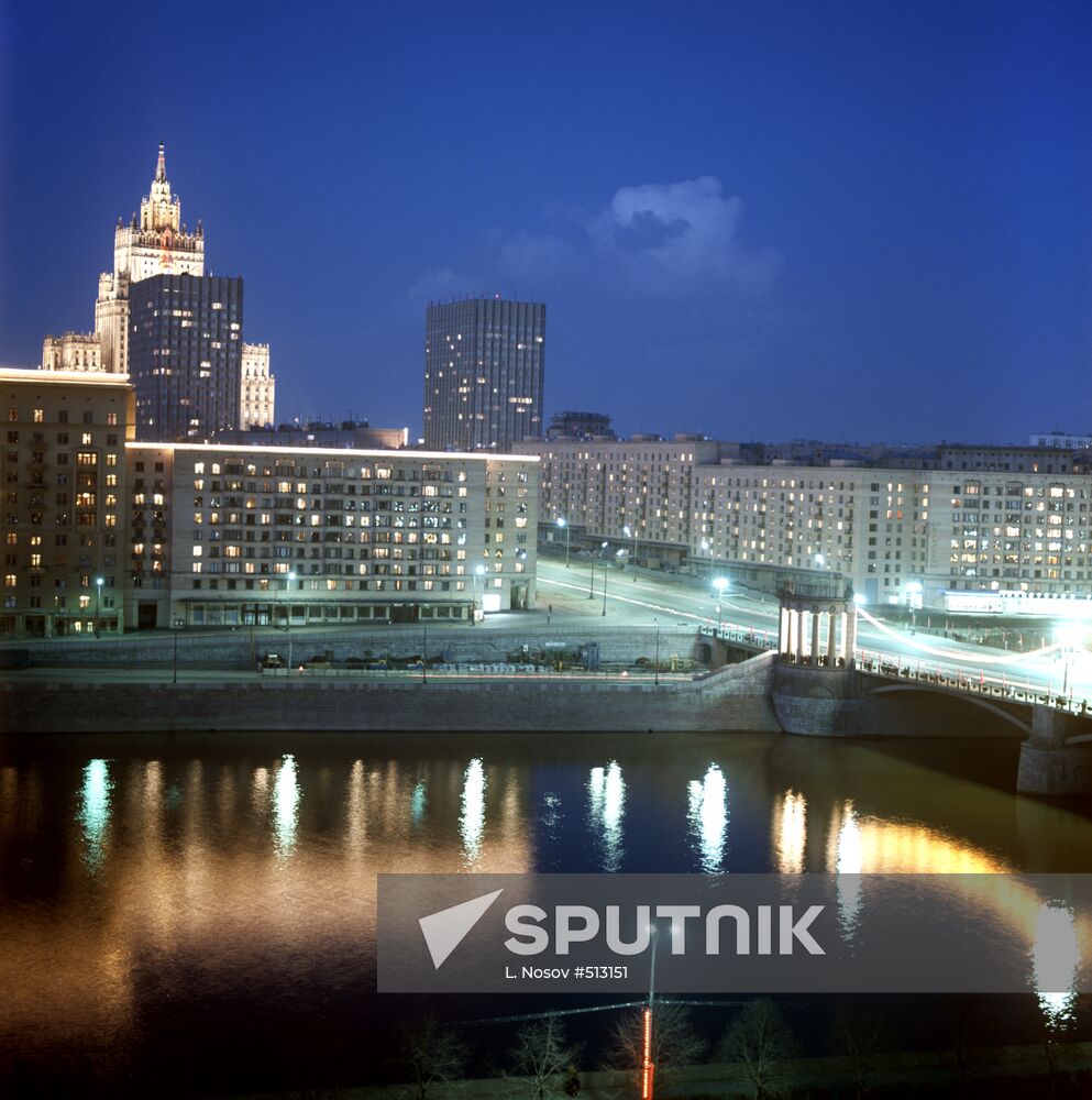 View of Smolenskaya Street from Taras Shevchenko Embankment