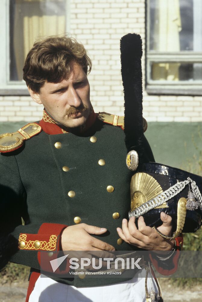 Restored uniform of cadet school head in times of Great Patriotic War of 1812