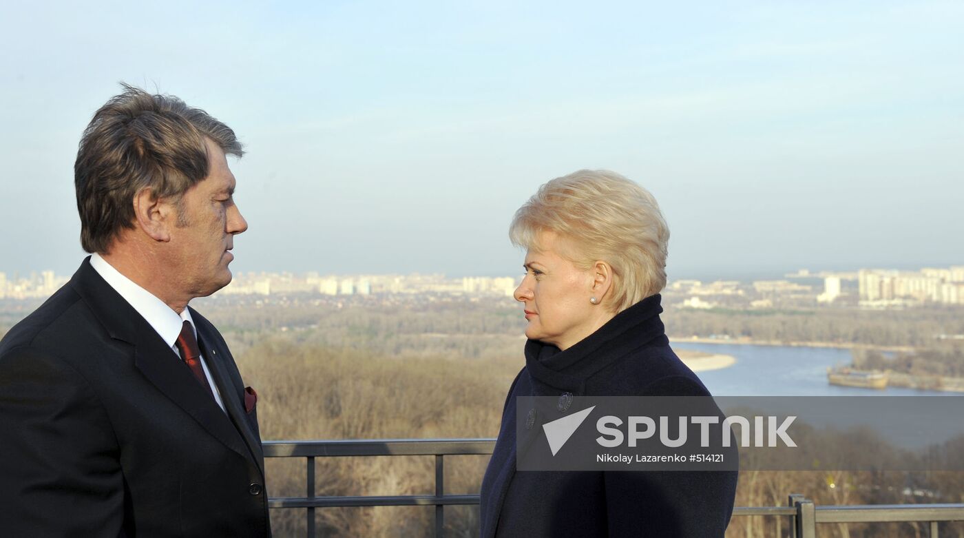 Lithuanian President Dalia Grybauskaite visits Kiev