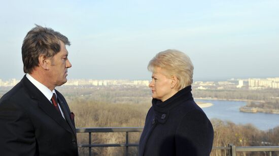 Lithuanian President Dalia Grybauskaite visits Kiev