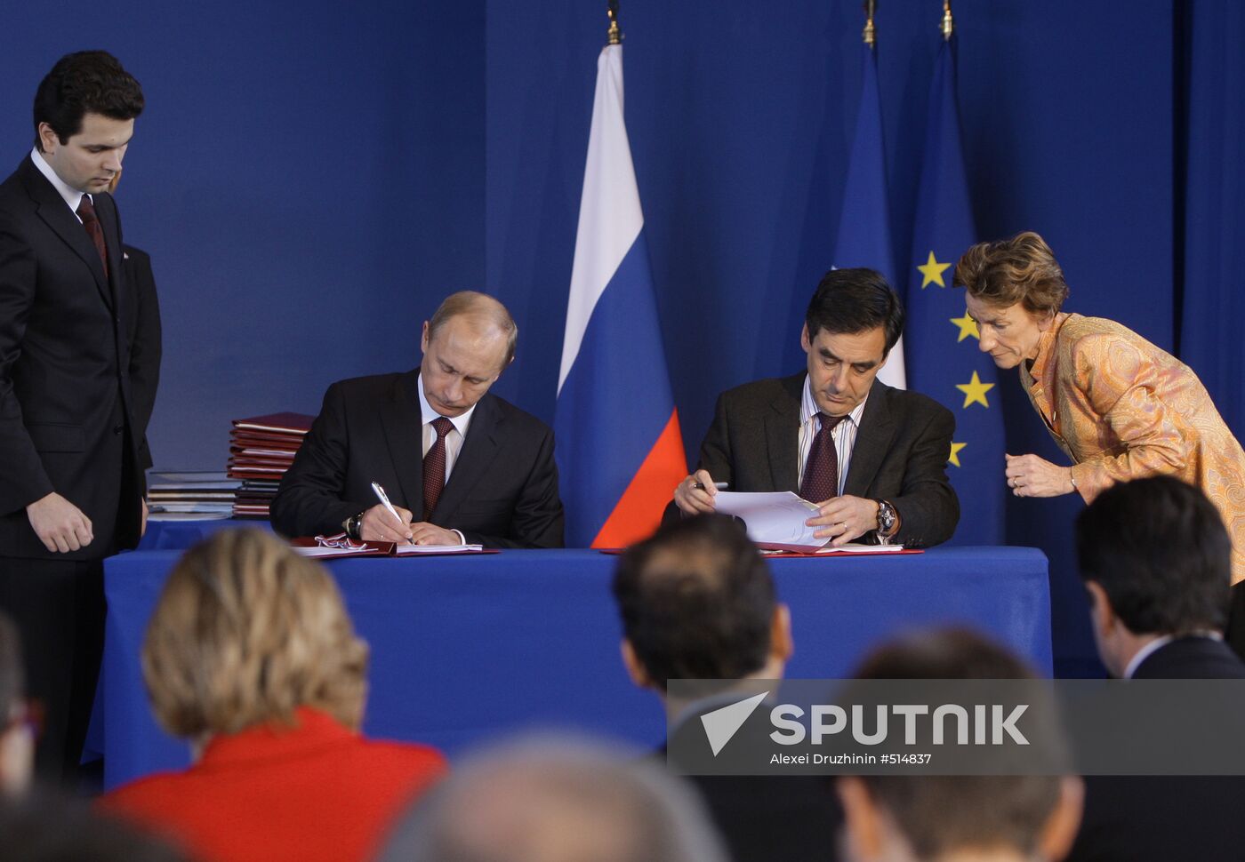 Russian Prime Minister Vladimir Putin pays visit to Paris