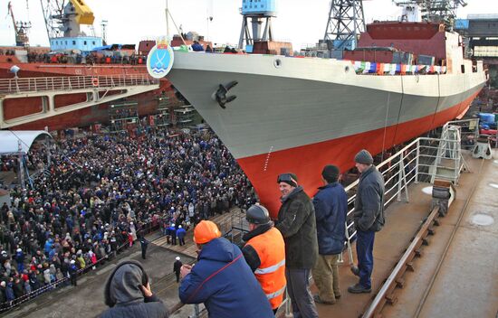 Ceremony to launch frigate Teg (Saber) in Kaliningrad