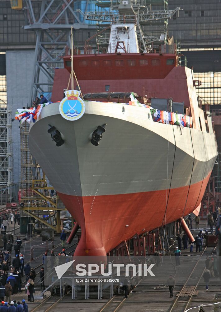Ceremony to launch frigate Teg (Saber) in Kaliningrad