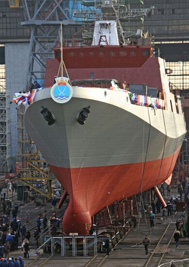 Ceremony to launch frigate Teg (Saber) in Kaliningrad