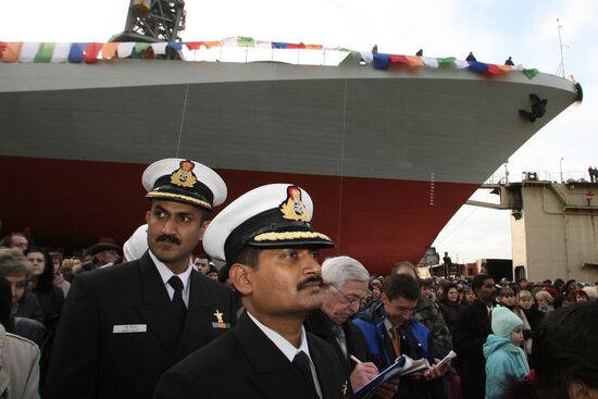 Ceremony to launch frigate Teg (Saber) in Kaliningrad