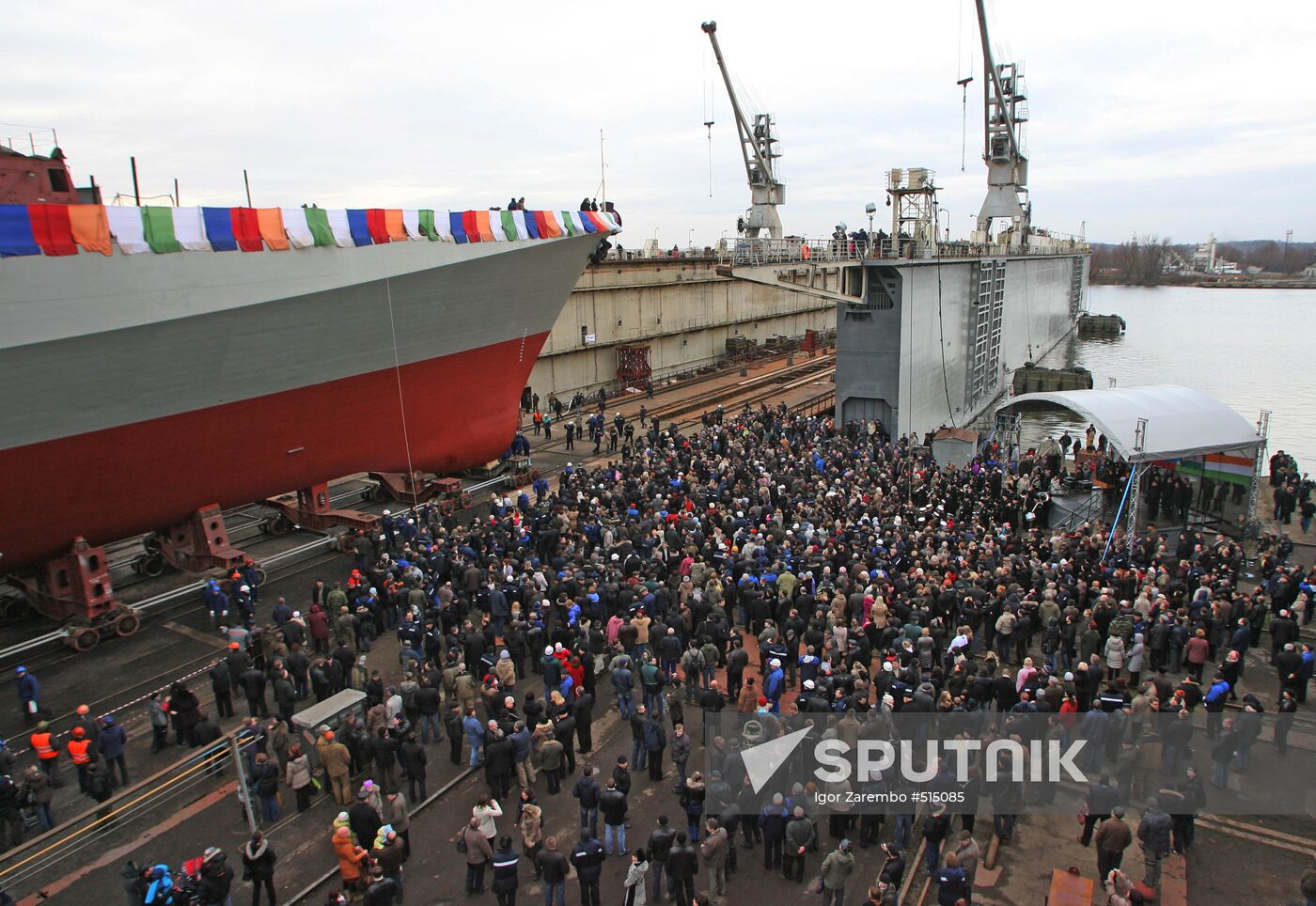Ceremony to launch frigate Teg (Saber) in Kaliningrad