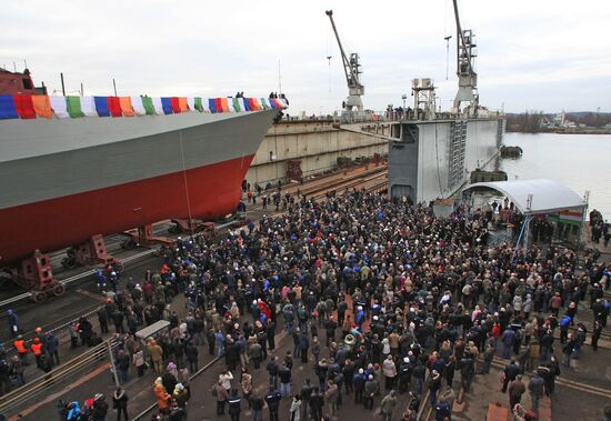 Ceremony to launch frigate Teg (Saber) in Kaliningrad