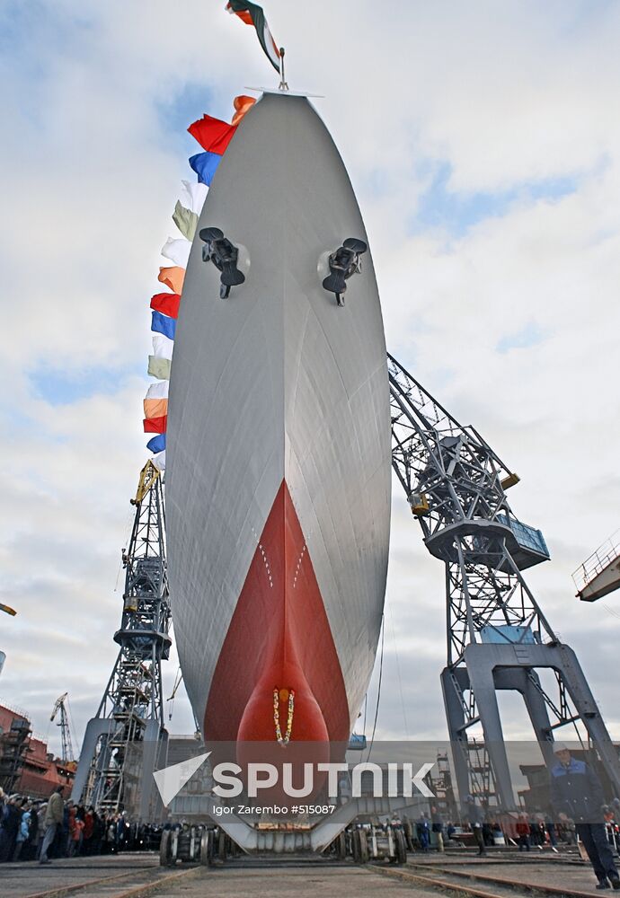 Ceremony to launch frigate Teg (Saber) in Kaliningrad
