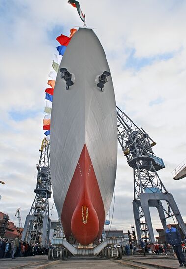 Ceremony to launch frigate Teg (Saber) in Kaliningrad