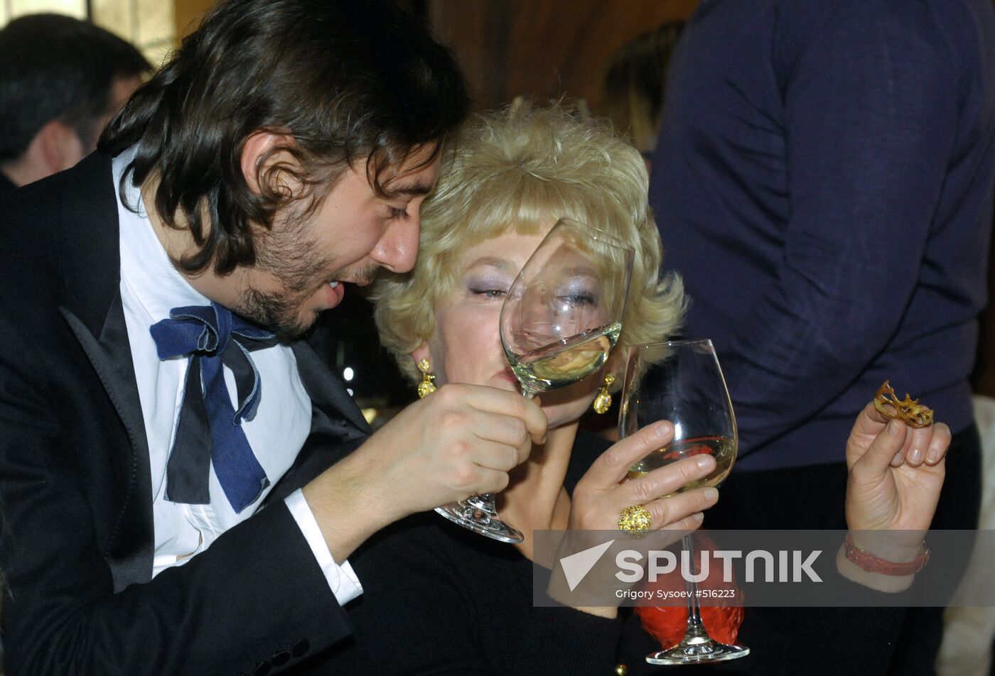 Mikhail Druyan and Lyudmila Narusova attend birthday party