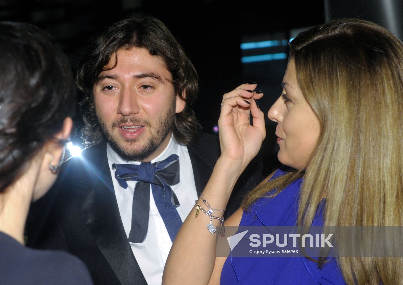 Mikhail Druyan and Sati Spivakova attend birthday party